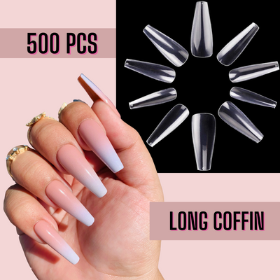 Sculpted Long Coffin Nail Tips