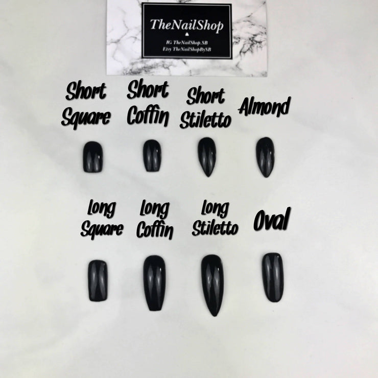Silver Lining | Press On Nails | Grey Nails | Any Shape and Size | Fake Nails | Matte Nails | Swarovski Nails | Swarovski Nails |